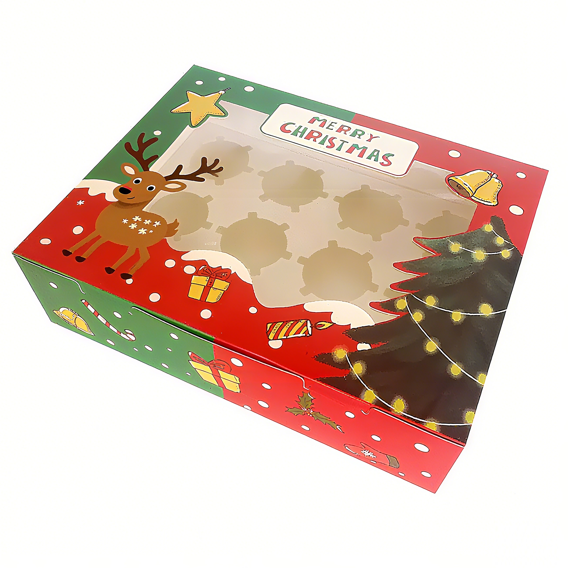 Christmas cake boxes for seasonal food gift packaging and festive retail display